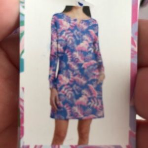 Tropical dress blue/ pink. Perfect vacation dress!